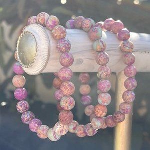 8mm Imperial Jasper Stretch Bead Bracelet